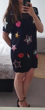 Zwarte jurk met pailletten, Kleding | Dames, Jurken, Maat 38/40 (M), H&M, Zwart, Ophalen of Verzenden