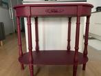 Antiek tafeltje bordeaux - H: 80 cm , Br: 40 cm , L: 88 cm, Ophalen, 50 tot 100 cm, 75 cm of meer, Romantisch