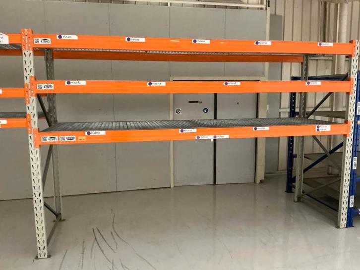 Palletstelling met zware galva roosters, Zakelijke goederen, Kantoor en Winkelinrichting | Magazijn, Stelling en Opslag, Ophalen
