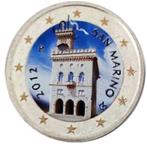 2 euro San Marino koersmunt gekleurd, 2 euro, San Marino, Ophalen of Verzenden