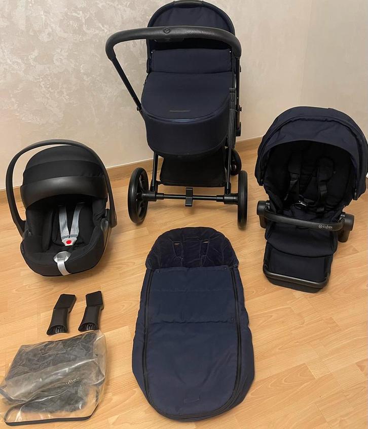 Cybex Priam Luxe reiswieg + Cloud Zi-Size 3-in1 Navy blue, Kinderen en Baby's, Kinderwagens en Combinaties, Zo goed als nieuw