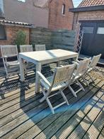 Zeer mooi tuinset in teak te koop!!, Tuin en Terras, Tuinsets en Loungesets, Ophalen, 6 zitplaatsen, Teakhout, Zo goed als nieuw