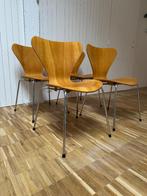 4 x Fritz Hansen vlinderstoel natuur hout Arne Jacobsen, Huis en Inrichting, Stoelen, Ophalen, Design klassieker, Gebruikt, Bruin