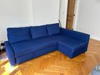 Blauw Hoekslaapbank met Opbergruimte – Zeer staat, moet weg, Ophalen, 125 tot 150 cm, Hoekbank, Zo goed als nieuw