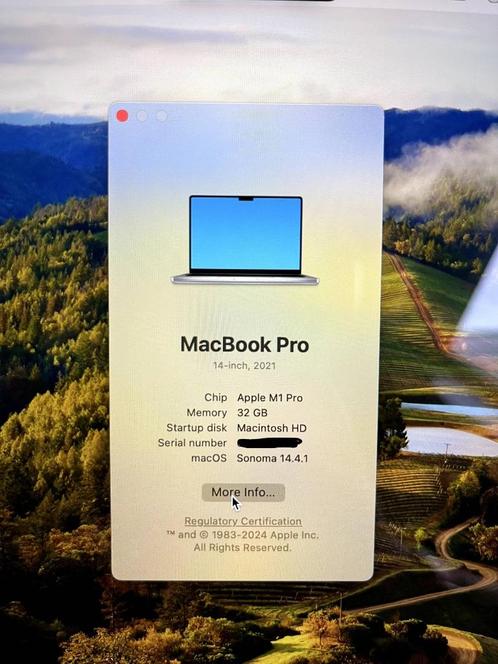 MacBookPro 14" (2022) - M1 - 32GB - 1TB - QWERTY, Informatique & Logiciels, Apple Macbooks, Comme neuf, MacBook Pro, Autres tailles