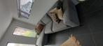 grijze zetel chaise longue, Huis en Inrichting, Ophalen, Gebruikt