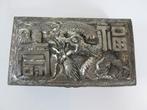 Antiek verzilverd Chinees draak doosje ca 1920, Antiek en Kunst, Ophalen of Verzenden