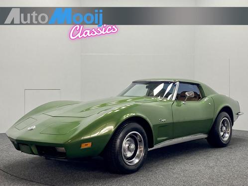 Corvette C3 Chevrolet *Chrome Bumper* Elkhart Green / 1973 O, Auto's, Overige Auto's, Bedrijf, Lederen bekleding, Lichtmetalen velgen