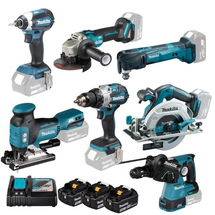 MAKITA 18V LXT draadloze machineset 7-delig in MakPacs (3x 5, Doe-het-zelf en Bouw, Gereedschap | Boormachines, Nieuw, Overige typen