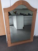 Mooie spiegel met massieve teakhouten lijst 1m17 op 80cm., Huis en Inrichting, Woonaccessoires | Spiegels, Ophalen, Zo goed als nieuw