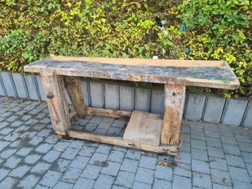 Oude werkbank, als sidetable of keukeneiland beschikbaar voor biedingen