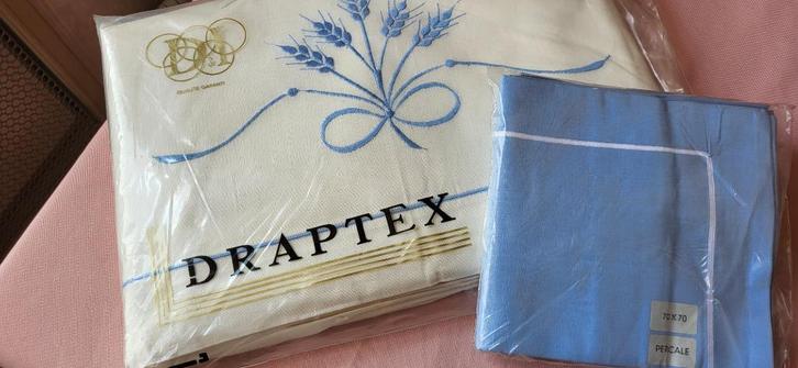 Draps (lit jusqu'à 1m60) + 2 taies d'oreiller 70x70cm NEUVES, Maison & Meubles, Chambre à coucher | Linge de lit, Neuf, Autres types