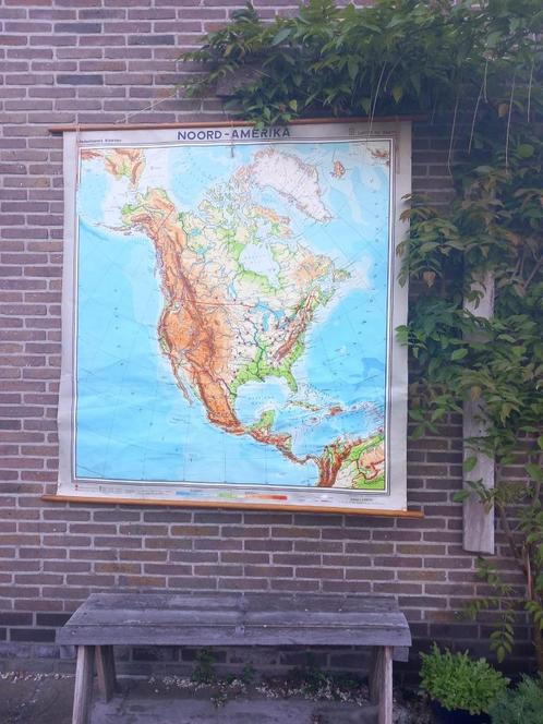 Westermann's kaart Noord-Amerika (1963), Antiek en Kunst, Antiek | Schoolplaten, Aardrijkskunde, Ophalen