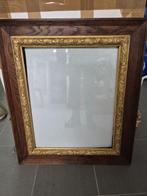 Grand cadre photo bois massif et dorure vintage, Comme neuf, Enlèvement, Bois, Moins de 50 cm