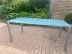 Prachtige eettafel van glas en metaal, Huis en Inrichting, Tafels | Eettafels, Ophalen, 50 tot 100 cm, Zo goed als nieuw, Vijf personen of meer