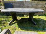 4 plastieken tuinstoelen en tafel, Tuin en Terras, Ophalen, Gebruikt, Kunststof, Stapelbaar