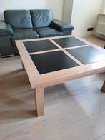 Massief eiken salontafel vierkant, Huis en Inrichting, Tafels | Salontafels, Ophalen, Landelijk / modern, Zo goed als nieuw, Minder dan 50 cm