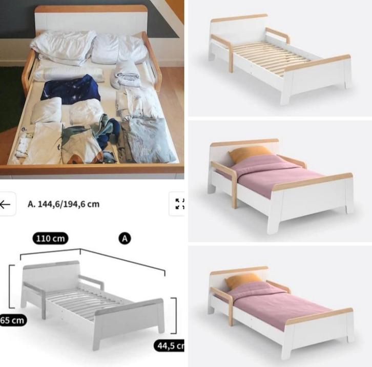 Kinderbed, Kinderen en Baby's, Kinderkamer | Bedden, Gebruikt, 180 cm of meer, 100 cm of meer, Lattenbodem, Matras, Ophalen