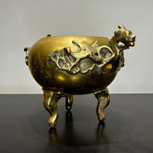 Grote bronzen wierookbrander uit de 19e-20e eeuw, Huis en Inrichting, Woonaccessoires | Boeddhabeelden, Gebruikt, Ophalen of Verzenden