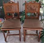 STOELEN vintage riet 4 set, Huis en Inrichting, Ophalen, Riet of Rotan, Gebruikt, Bruin