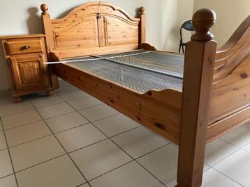 bed 140 cm en commode, Ophalen, 210 cm, Tweepersoons, 140 cm