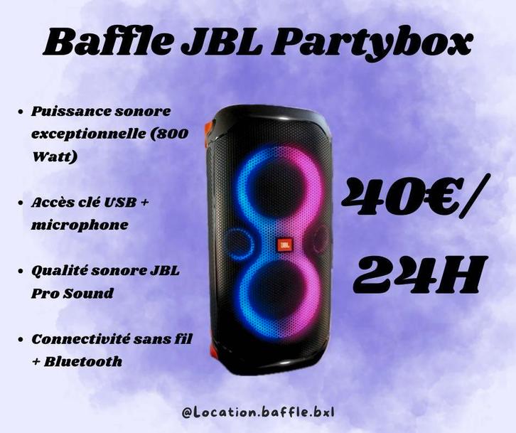 JBL PartyBox 710 verhuur + 2 microfoons/Feesten en bedrijven, Audio, Tv en Foto, Luidsprekerboxen, Nieuw, Center speaker, 120 watt of meer