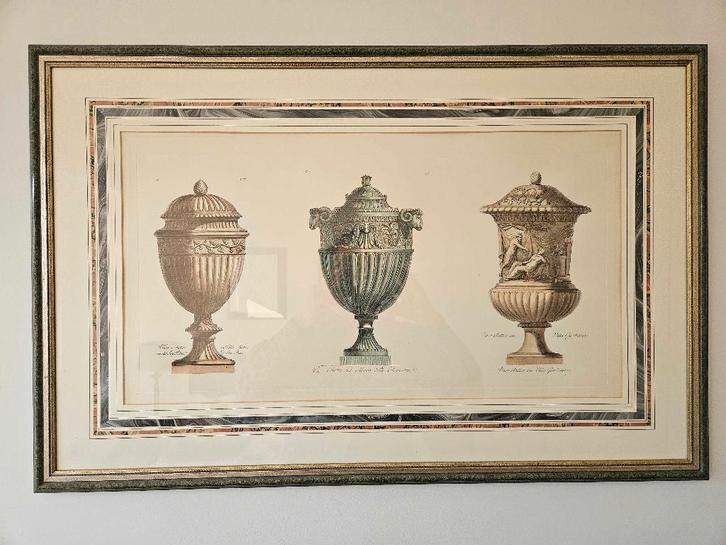 Kader met afb. met Romeinse vazen of urnen, Maison & Meubles, Accessoires pour la Maison | Cadres, Comme neuf, 50 à 75 cm, 75 à 100 cm