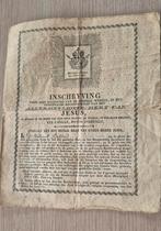 Zeer oud document van 1824 Inschrijving voor alle gelovige, Verzamelen, Ophalen of Verzenden