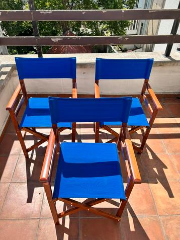 3 director’s chairs/3 regiseursstoelen beschikbaar voor biedingen