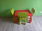 Kindertafel Ikea met 3 stoelen mammut, Comme neuf, Enlèvement ou Envoi