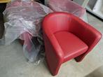 3 kuipzetels in rood kunstleder, Huis en Inrichting, Zetels | Zetels, Ophalen, Eenpersoons, Minder dan 75 cm, Nieuw