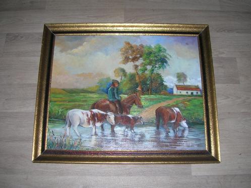Schilderij Boerderij 1941, Antiek en Kunst, Kunst | Schilderijen | Klassiek, Ophalen of Verzenden