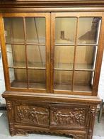 Vitrine houten kast, Huis en Inrichting, Kasten | Vitrinekasten, Ophalen, Gebruikt, 100 tot 150 cm, 150 tot 200 cm