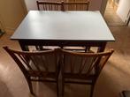 Eettafel en 4 stoelen, Enlèvement, Utilisé, 100 à 150 cm, 50 à 100 cm