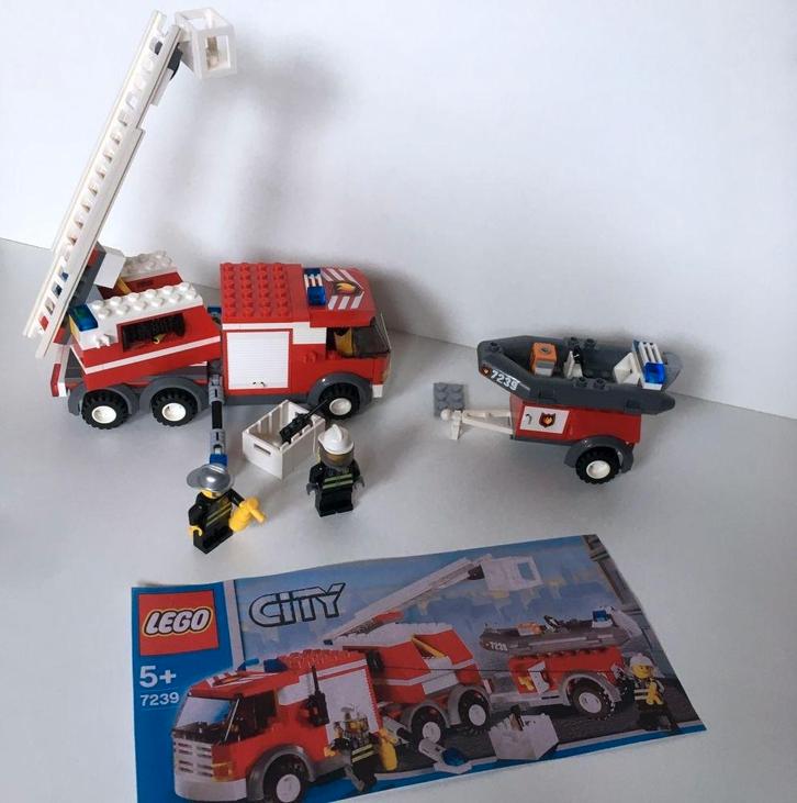 Lego City - Brandweerwagen - 7239, Kinderen en Baby's, Speelgoed | Duplo en Lego, Gebruikt, Lego, Complete set, Ophalen of Verzenden
