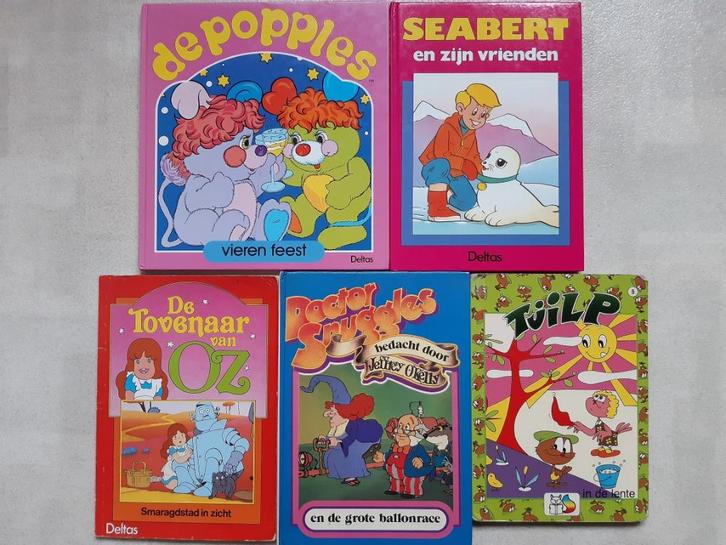 5 boekjes jaren 80 (Popples/Seabert/Tjilp/Dr Snuggles/Oz), Boeken, Kinderboeken | Jeugd | onder 10 jaar, Gelezen, Verzenden