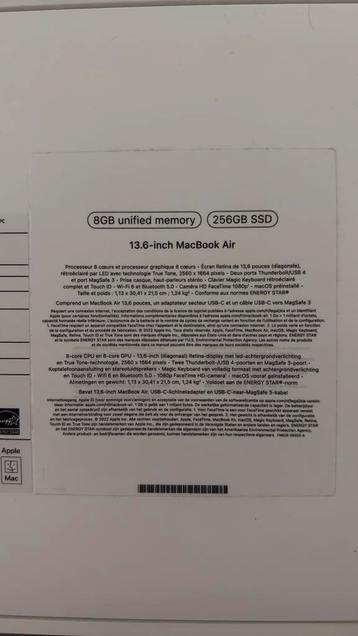 Apple Macbook Air 13 pouce M2, Informatique & Logiciels, Apple Macbooks, Enlèvement, Comme neuf