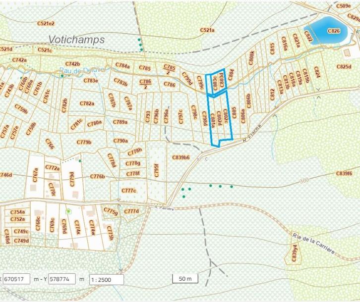 Très beau lot de 6 terrains contigus à Oignies-en-Thiérache, Immo, Gronden en Bouwgronden, 1500 m² of meer