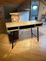 Bureau 48x120x76 licht eiken kleur/zwart, Huis en Inrichting, Bureaus, Ophalen, Zo goed als nieuw, Bureau