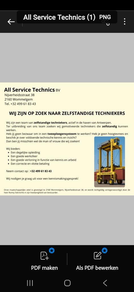 Dringend Zelfstandig technieker gezocht, Diensten en Vakmensen, Auto en Motor | Monteurs en Garages