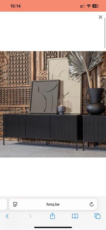 Woood gravure tv meubel 150 cm zwart beschikbaar voor biedingen