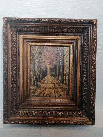 Antiek schilderij op doek, gesigneerd beschikbaar voor biedingen