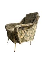 Vintage gebloemde eenzit / fauteuil / clubzetel, Ophalen of Verzenden
