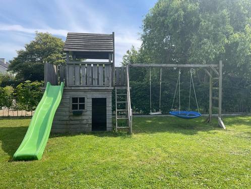 Schommel met glijbaan en speelhuis, Kinderen en Baby's, Speelgoed | Buiten | Speeltoestellen, Glijbaan, Klimwand, Schommel, Ophalen