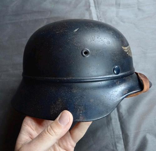 wo2 Duitse Luftschutz Beaded helm, naam en volledige decal, Verzamelen, Militaria | Tweede Wereldoorlog, Ophalen of Verzenden