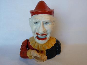 vintage clown spaarpot, antiek, gietijzer beschikbaar voor biedingen