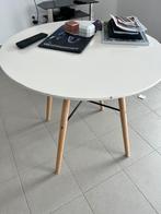 Witte rond tafel, Huis en Inrichting, Tafels | Eettafels, Ophalen, Zo goed als nieuw, Rond