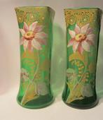 2 antieke Legras Montjoye vazen, email,ca 1910 H 28 cm, Antiek en Kunst, Verzenden