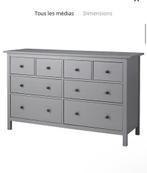 HEMNES COMMODE 8 TIROIRS GRIS TEINTE, Huis en Inrichting, Kasten | Ladekasten, Ophalen, 5 laden of meer, 100 tot 150 cm, 150 tot 200 cm