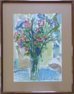 ALBERT DE DEKEN / BLOEMEN / ORIGINEEL WERK / 56x44cm / KADER, Ophalen of Verzenden